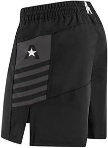 Anthem Athletics Reignite 7 Inch MMA Shorts - IBJJF Approved Jiu Jitsu Short for BJJ, NoGi Grappling and Wrestling - Black & Grey - Large