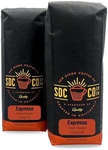 San Diego Coffee Espresso, Dark Roast, Ground Coffee, 16-Ounce Bags (Pack of 2) Café molido tostado