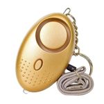 Personal alarm for women, extra load rape Alarm ,siren ,police approved,super long battery life, self defence Alarm ,small personal security Alarm with LED flashlight and safety keychain,(gold)