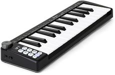 Asmuse 25 Key USB MIDI Keyboard, Bluetooth Sensitive Keys MIDI Controller with Assignable Controls, Pitch and Mod Wheels (Black)