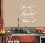 Thankful ~ Grateful ~ Blessed : Wall decal 20" x 24" (White)