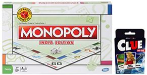 Monopoly India Edition Game, Board Game & Puzzles for Families and Friends, Toys for Kids, Boys and Girls Ages 8 and Up, Fantasy Classic Gameplay&Hasbro Gaming - Clue Classic Card Game