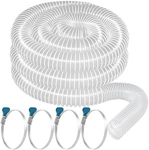 Heavy PVC Dust Collection Hose 2 1/2" x 20', Puncture Resistant PVC Dust Collection Hose with Carbon Steel Wire Coil for Woodworking, Workshops, Dust Collectors