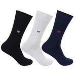 Hush Puppies Men's Calf Length Cotton Socks (BRPHPM-14A-PO3_Multicolor_Freesize_Multicolor)