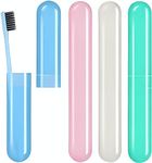 Oblivion Plastic Toothbrush Cover, Anti Bacterial Toothbrush Case Box, Portable Toothbrush Container For Trip (4 Pc) (Multicolor)