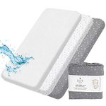 Lilly B. Organic GOTS cert. Set of 2 Cot Bed Sheets + 1 Waterproof Mattress Protector 120 x 60 cm 100% Organic Cotton Jersey for Baby Cot Toddler beds. Unisex Patterns