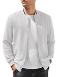 COOFANDY Mens Lightweight Collarless Jacket Full Zip Varsity Jacket Casual Bomber Jacket#