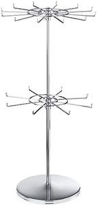 APL Display - Display Rack Jewelry Display Stand Retail Display Stand 2 Tier Display Stand Height Adjustable Display Rack Rotating Display Stand for Mall,Exhibition and Retail Store(Silver)