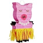 Pig Pinata for Tropical Birthday Party Decorations and Hawaiian Luau Party Supplies (Small, 42 x 25.4 x 7.6 cm)