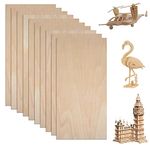 10 Sheets 200x100x1.5mm Unfinished Balsa Wood Sheets, Natural Craft Wood Thin Plywood Pieces Basswood Sheets for DIY Mini Product, Airplane Ship Model and Crafts Project