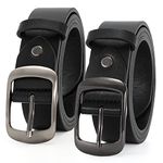 2 Packs Women Leather Belts for Jeans Fashion Leather Ladies Waist Belt Black XX-Large