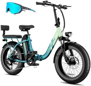 C23 2-Seater Folding Electric Bike for Adults,750W Peak Motor 28 MPH,720WH Removable Battery 65Miles Step-Thru Foldable Ebikes,20" Fat Tire E-Bikes with NFC,UL2849 Commuting E Bike with Child Seat