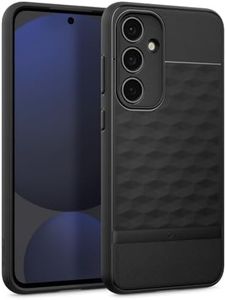 Caseology by SPIGEN Parallax for Samsung Galaxy S24 FE Case, 3D Hexa Cube Design Stylish Air Space Technology, Raised Edge Built-in Textured TPU Non-Slip Grip Protection Cover - Black