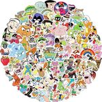 Classic 90s Cartoon Stickers, 100PCS Fun and Cute Stickers, Various Nostalgic Anime Vinyl Waterproof Stickers for Laptop Skateboard DIY Scrapbook Luggage, Kids and Teens