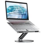 Portable Foldable Laptop Stand, Adjustable Ergonomic Riser with Vent, Aluminum Swivel Flex for MacBook, Chromebook, Dell, Surface, 10-16 inch