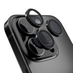DailyObjects CERO Aluminium Camera Lens Protector for iphone 16 Pro Max|Tough HD Glass Protectors|Dust Proof|Water Resistant|Ultra Clear HD Image Quality|9H Hardness|3D ring|Shock Proof Alloy - Black