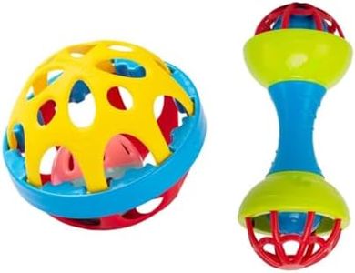 Toys Treasure Soft Ball with Dumbbell Rattle for Babies/Infants/Toddlers/Kids/New Born | Rattle for Infants | Rattle Toys for New Born