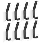 Coat Rack Hooks Wall Mounted, Black 8Packs, KYOEON Bath Towel Rope Hooks for Kitchen, Door, Cabinet, Bathroom, Foyers, Hallways, and Bedrooms