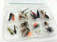 BestCity Fly Fishing for Trout BARBLESS MIXED SEASON SELECTION 20 Flies in set DRY WET NYMPH FREE Clip shut Fly Box