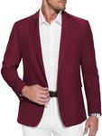 COOFANDY Mens Slim Fit Suit Jacket Blazer Lightweight Dress Jackets Casual Sports Coat Dark Red