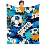 LARIAU Soccer Blanket Gifts for Boys Soft Cozy Flannel Throw Blanket for Soccer Lovers Gifts Birthday Christmas Home Decor Sofa Bedding 40"*50"