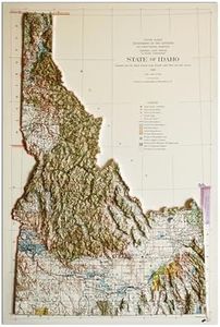 Muir Way Raised Relief Map of Idaho - True 3D Topographic Wall Map with Molded Terrain - Unframed, 24x36