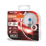 OSRAM NIGHT BREAKER LASER H3, +150% more brightness, halogen headlight lamp, 64151NL-HCB, 12V, duo box (2 lamps)