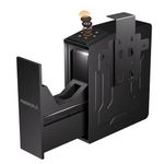 PINEWORLD Safe Firearm, Biometric Sliding Bed Side Safe for Gun, Gun Lock Case for Nightstand, Safe Shooting Gun Door - With 3