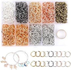 GMMA 10 mm Jump Rings for Jewelry Making 7 Colors 1000 Pcs Stainless Steel Jump Rings with Open/Close Tools for Necklace Bracelet Repair Keychains Jewelry Making Supplies(10mm/0.39")