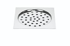 CHILLY-S 5" Square Stainless Steel Floor Drain Grate King & Plain Designs with Lock Function for Wash Basins