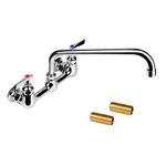 COOLWEST Commercial Wall Mount Kitchen Sink Faucet with 12 Inch Swivel Spout