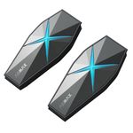 ASMAX F1 Motorcycle Bluetooth Headset, Voice-Control Helmet intercom Communication System, 10 Riders 1.8km Mesh Intercom, Fast Charging/Universal Pairing/Noise Cancellation/ IP67 Waterproof, 2 Pack