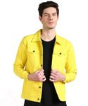 Zooni collection Men Denim Jacket: Versatile and Stylish (IN, Alpha, M, Regular, Yellow)