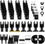 PETOX 43 PCS Oscillating Saw Blades, Premium Multitool Kit for Wood/Metal/Plastics, Quick Release Saw Blades Fit Porter Cable Black & Decker Rockwell Ridgid Ryobi Milwaukee Chicago Craftsman