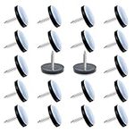 24 Pack Chair Glides, Nail On Chair Gliders (3/4 Inch Diameter), Teflon Chair Glides for Hardwood Floor, Carpet, Wooden Furniture, PTFE (Teflon) Furniture Leg Moving Pads（19mm