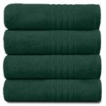 GC GAVENO CAVAILIA Soft Bath Sheets Extra Large - Washable Bathroom Towels Sets - 100% Egyptian Cotton Towel Set of 4 - Super Absorbent Jumbo Bath Sheet, Dark Green