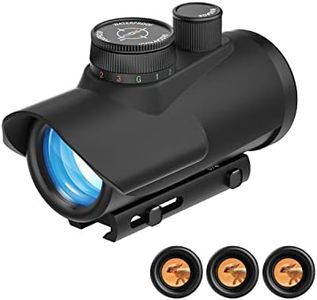 ESSLNB Red Dot Sight Scope Red Green Blue 3 Brightness Settings Rifle Scope with 11mm/20mm Picatinny Rail Mount and Protector Covers for Hunting