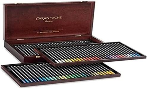 Caran D'ache Museum Aquarelle Watercolor Pencils - 72 Colors in a Wood Box (3510.476)