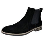 Bruno Marc Men's Suede Leather Chelsea Boots Casual Slip-On Dress Ankle Boots,URBAN-06,Black,Size 11 M US