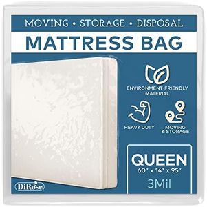 DiRose Mattress Storage Bag - Thick Plastic - Moving Cover, Transport, Disposal and Protector - Heavy Duty Reusable Clear Waterproof Mattress Protector Encasement by (1, Queen)…