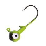 Temorah Fishing Lures Jig Heads ,Ball Heads 1/32oz-1oz,Sharp Fishing Hooks for Freshwater or Saltwater (Chartreuse/Black, 1/4OZ 40PCS)