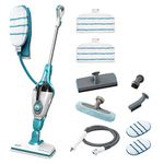 BLACK+DECKER Steam Mop with Handheld Cleaner and STEAMITT Glove - 9 Accessories - Multifunction 1300W - 15 sec Heat Up Time - 500ml Tank - Perfect Clean - FSMH1351SM-QS