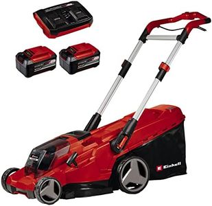 Einhell Professional Tondeuse à gazon sans fil RASARRO 36/42 Kit Power X-Change (36V, largeur de coupe: 42 cm, Bac 50L, moteur sans charbon) Livré avec 2 Batteries 5,2 Ah + Chargeur double