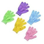 Healeved 5 Pairs Bath Glove Scrubber Bath Mitt Dead Skin Remover Exfoliating Glove Bath Loofah Scrubber Gloves Body Bath Cleansing Mitt Bath Scrubber Loofah Glove South Korea Five Fingers