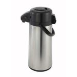 Winco Stainless Steel Lined Airpot, 2.5-Liter, Push Button