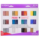 Sculpey Soufflé™ & Sculpey Premo™ Premium, Polymer Oven-Bake Clay, 24 unique colors set, Non Toxic, 11.43 lbs., Great for jewelry making, holiday, DIY, mixed media and more!