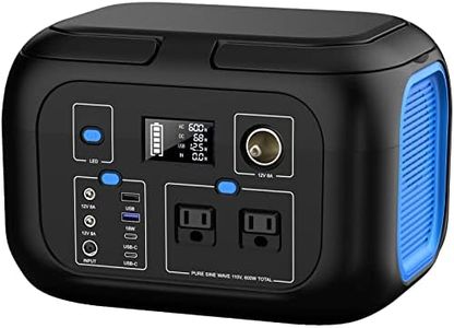Portable Power Station 600W Power Bank 296Wh Solar Generator Lithium Battery Portable Generator Fast Charging with LED Light Battery Pack 9 Outputs Power Supply for Home Camping Emergency Backup