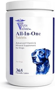 Vets Value All-in-One Dog Vitamins – 365 Chewable Tablets – Advanced Multivitamin & Mineral Supplement for Dogs – Supports Joints, Immunity, Skin & Coat – Daily Wellness for All Breeds