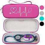 BOVKE Nursing Stethoscope Case, Lightweight Slim Stethoscope Box Compatible with 3M Littmann Classic III, Lightweight II S.E, Littmann Cardiology IV, MDF Acoustica Deluxe Stethoscope, Raspberry