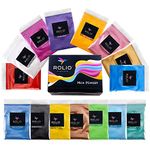 Rolio - Mica Powder - 15 Bags of Pearlescent Color Pigment for Paint, Dye, Soap Making, Nail Polish, Epoxy Resin, Candle Making, Bath Bombs, Slime